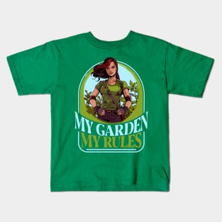 My Garden, My Rules - Retro Style Gardening Enthusiasts Kids T-Shirt